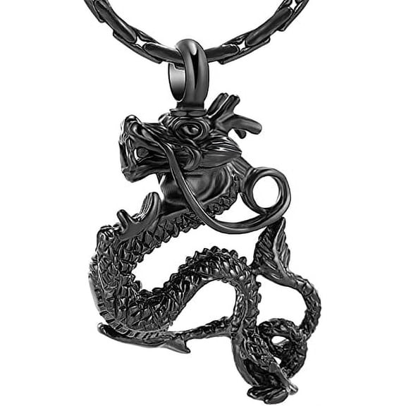 Cremation Jewelry for Ashes Stainless Steel Dragon Memorial Jewelry Cremation Ash Urn Necklace Urn Pendant for Man Women