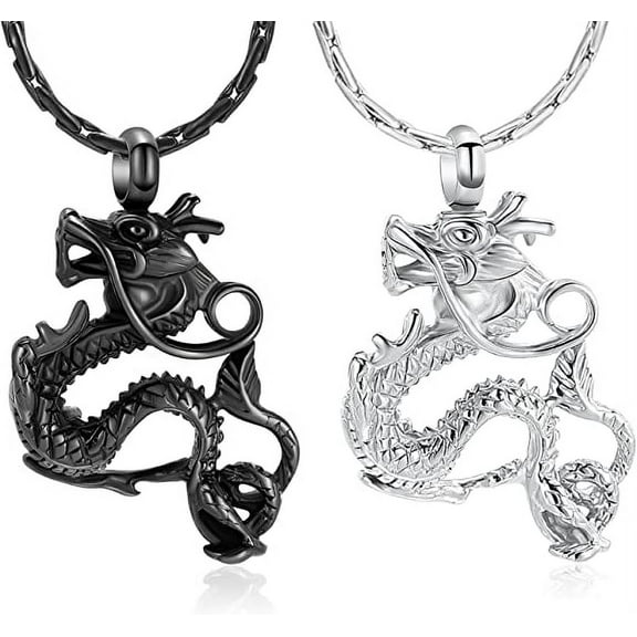 Cremation Jewelry for Ashes Stainless Steel Dragon Memorial Jewelry Cremation Ash Urn Necklace Urn Pendant for Man Women