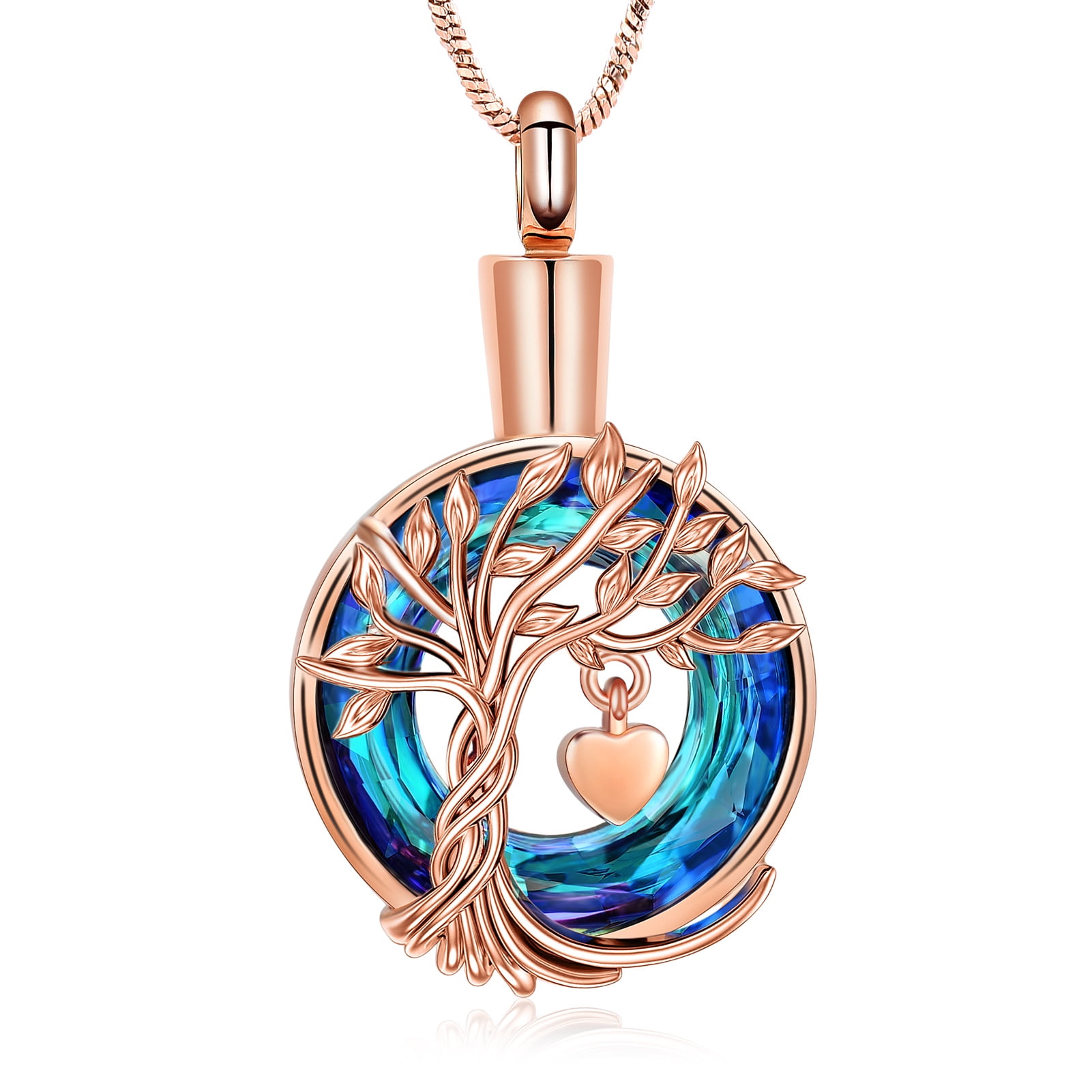 Cremation Jewelry for Ashes Stainless Steel Tree of Life Urn Necklace ...
