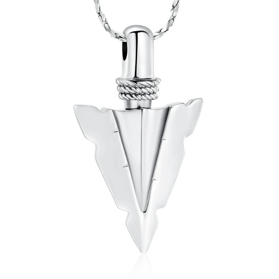Arrowhead Cremation Jewelry for Ashes Stainless Steel Urn Pendant Necklace for Men's Memorial Keepsake Ash Jewelry