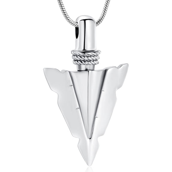 Arrowhead Cremation Jewelry for Ashes Stainless Steel Urn Pendant Necklace for Men's Memorial Keepsake Ash Jewelry