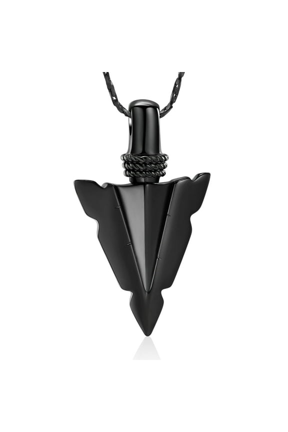 Arrowhead Cremation Jewelry for Ashes Stainless Steel Urn Pendant Necklace for Men's Memorial Keepsake Ash Jewelry