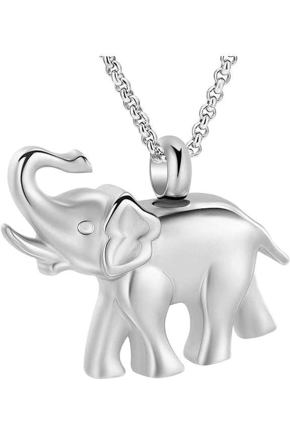 Cremation Jewelry for Ashes Urns for Human Ashes Pendant Necklace, Elephant Memorial Keepsake Jewelry for Pet for Men Women