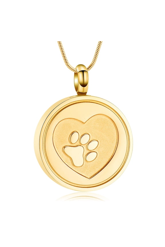 Cremation Jewelry for Ashes for Pet Keepsake Urn Necklaces with Cat Dog Paw Print Holder Pet's Ashes Pendant Memorial Gifts for Friend