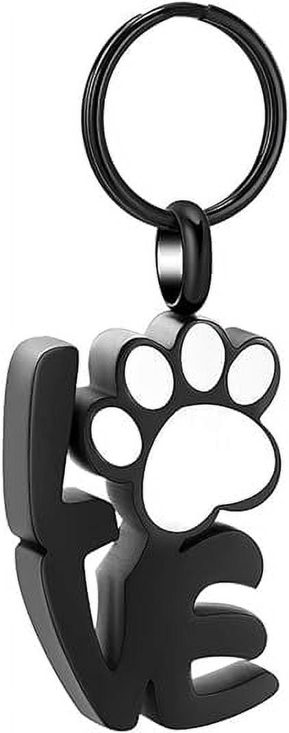 Cremation Keychain for Ashes Dog Paw Print Shaped Urn Keychain Ashes ...