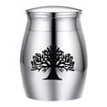 thumbnail image 1 of Cremation Memorial Urn Storage Urn Jar Remembrance Memories Openable Pet Urn Tree pattern, 1 of 7