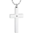 thumbnail image 1 of Cremation Necklace for Ashes Stainless Steel Cross Pendant Urn Necklace Memorial Keepsake Jewelry for Men Women, 1 of 5