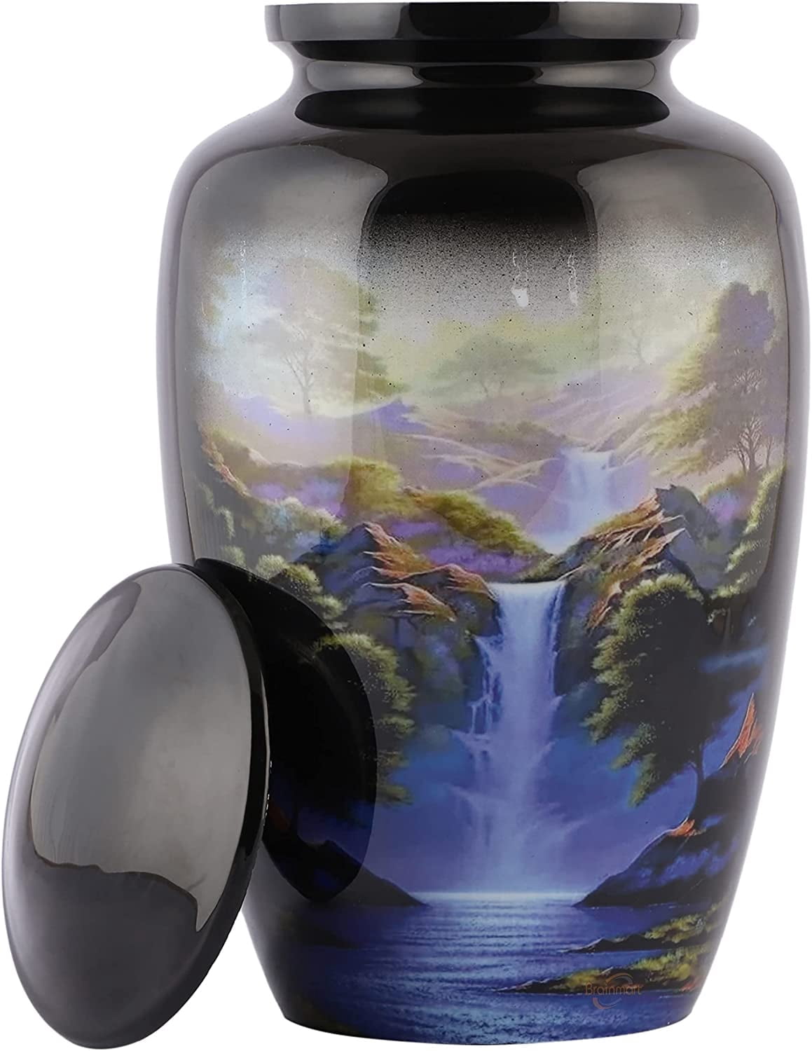 Cremation Urn for Adults | Large Burial Urn for Human Ashes up to 200lbs - Suitable for Adult Males & Females | Funeral Cremate Urns for Ashes by Brainmart (River Urn)