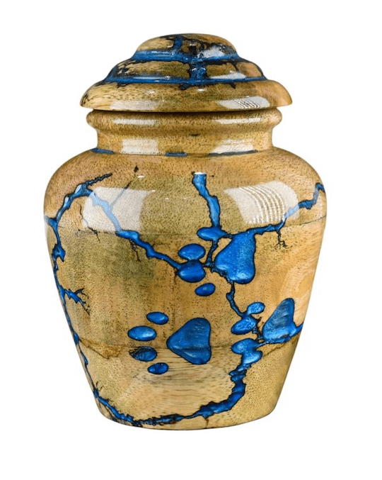 Cremation Urn For Pets Ashes - Wooden and Resin Urn Box For Dog Ashes Urn For Cats Ashes Urn - Handmade