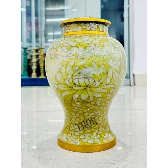 Cremation Urn Jar for Human/Pet Ashes Funeral Memorial Keepsake Burial Printed Decorative Urns for Adult Ashes