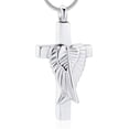 thumbnail image 1 of Cremation Urn Jewelry Angel Wings Cross Urn Pendant Memorial Remains Ashes Keepsake Necklace, 1 of 5
