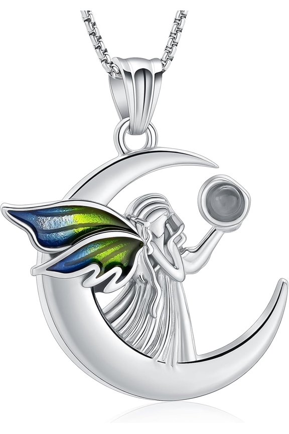 Cremation Urn Necklace for Ashes Angel Wing Keepsake Locket Stainless Steel Angel Cremation Jewelry Waterproof Memorial Pendant