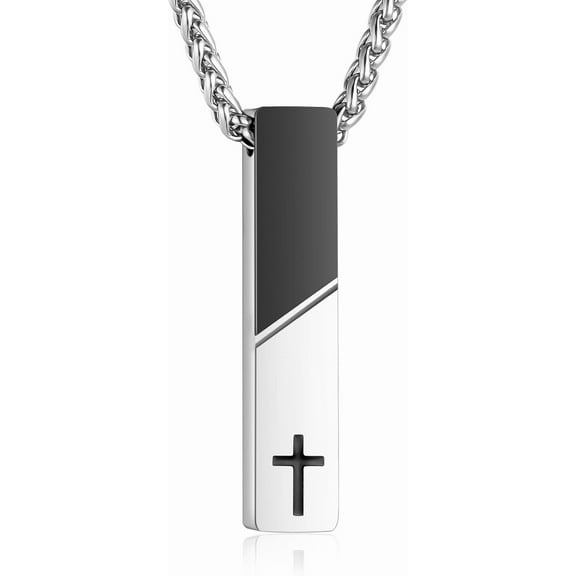 Cremation Urn Necklace for Ashes Urn Jewelry Cross Cube Ash Necklace Memorial Pendant Keepsake Jewelry for Men Women
