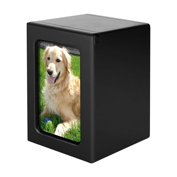 Cremation Urn Pet Cinerary Casket Wood Memorial Box Ashes Funerary Animals Pet Cats Dogs Funeral Supply Can Place Photo