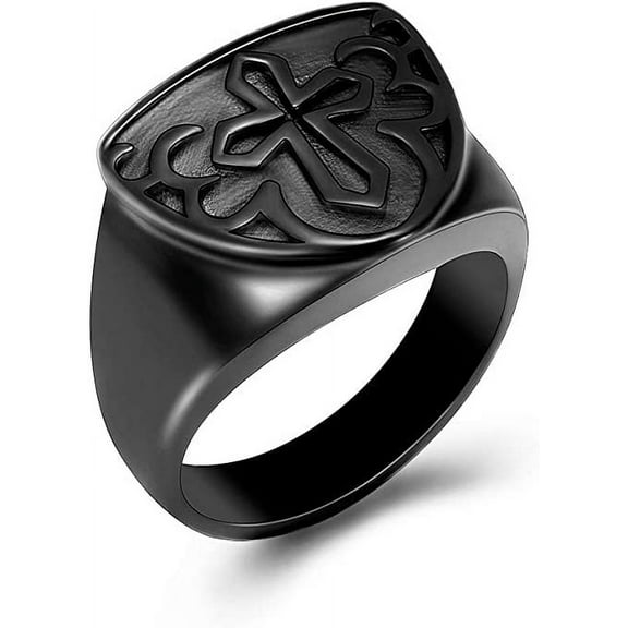 Cremation Urn Ring Jewelry for Ashes Engraved Cross Memorial Urn Ring Stainless Steel Celtic Knot Retro Keepsake Ashes Holder Ring,Size 7-10