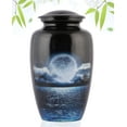 thumbnail image 1 of Cremation Urns for Human Ashes | Crafted Memorial for Cherished Remains | Beautiful Design Funeral Pot for Pets Loss & Loved Ones. 10.5" Aluminum | 200 Cubic Inches (Large Adult) Moon., 1 of 5