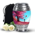 thumbnail image 1 of Cremation Urns Cherry Blossom - Blue Urn for Ashes for Women - Human Urns for Ashes Adult Female - 10 Inch Large Urn for Grandma, 1 of 7