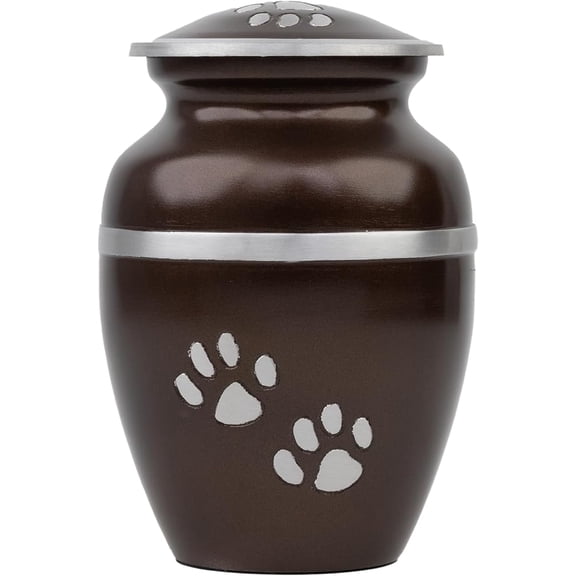 Cremation Urns for Pets | Dogs and Cats Ash Container for Funeral Remains | Cremation Memorial Urn | Cremation Memorial Ash Decorative Urn - Brown, 7 Inches, 1 pc