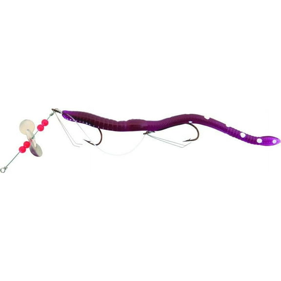 Creme 0170-3-1 Scoundrel Rigged Worm 6" Purple White 1 Rig and