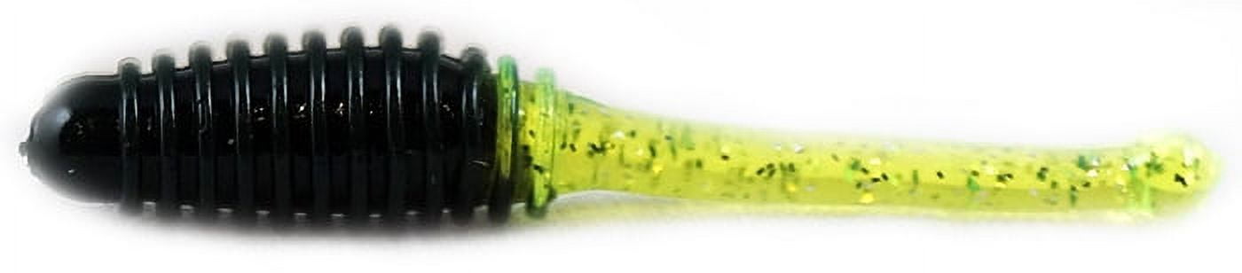 Creme 1.5" Ringed Stinger Shad Grub, Chartreuse & Black