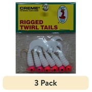 (3 pack) Creme 2" Rigged Twirl Tail Fishing Lure.  Orange-White. Pre-Rigged 1/8 oz. Curl Tail Grub. Sold 6 per Package