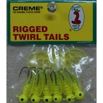 Creme 2" Rigged Twirl Tail Lure, Chartreuse, 1/16 oz., 6 Count