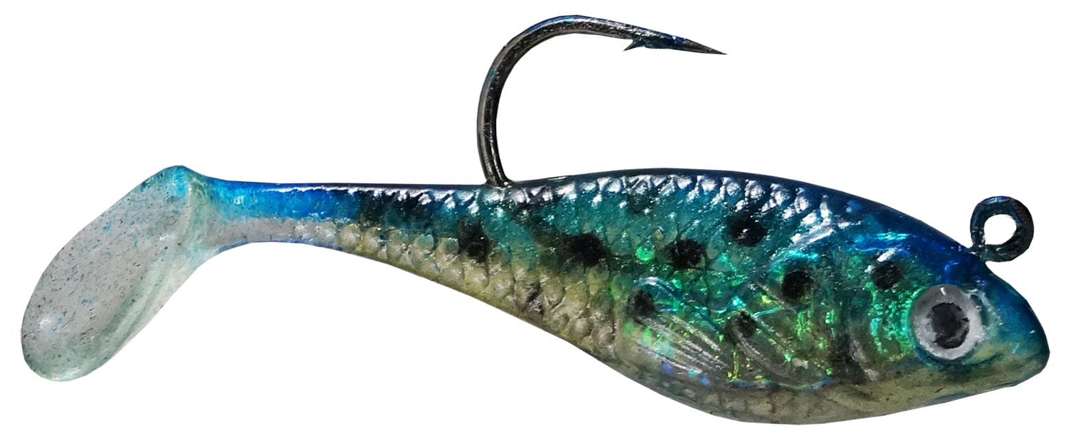Creme 2" Spoiler Shad Swim Bait Lure, Chartreuse & Blue