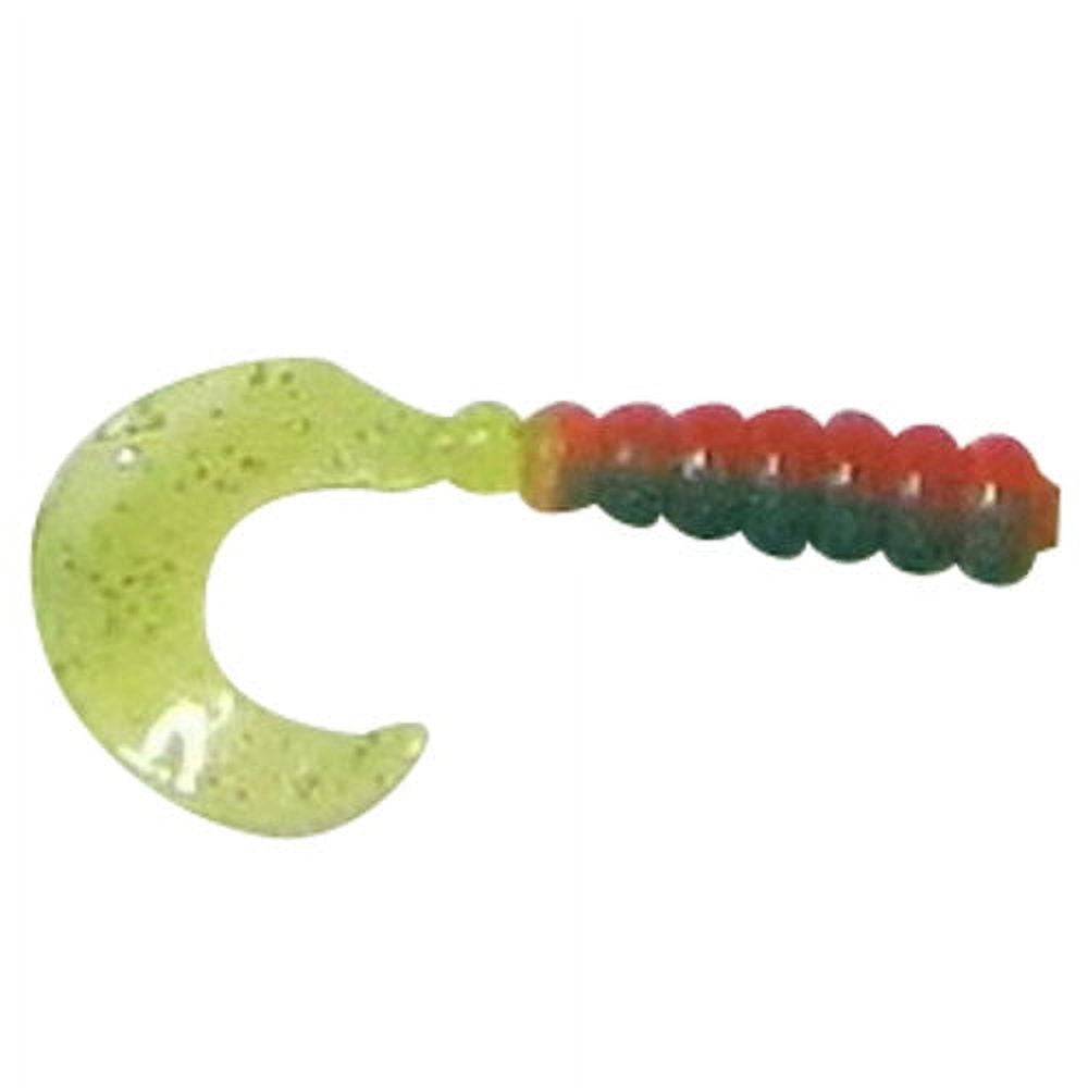 Creme 2" Tri-Color Swirl Tail Lure, Firetiger, 10 Count