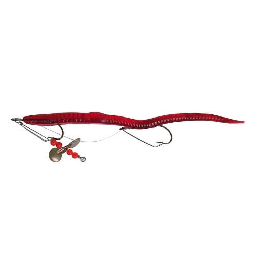 Creme 6" Pre-Rigged Weedless Scoundrel Worm Lure, Red