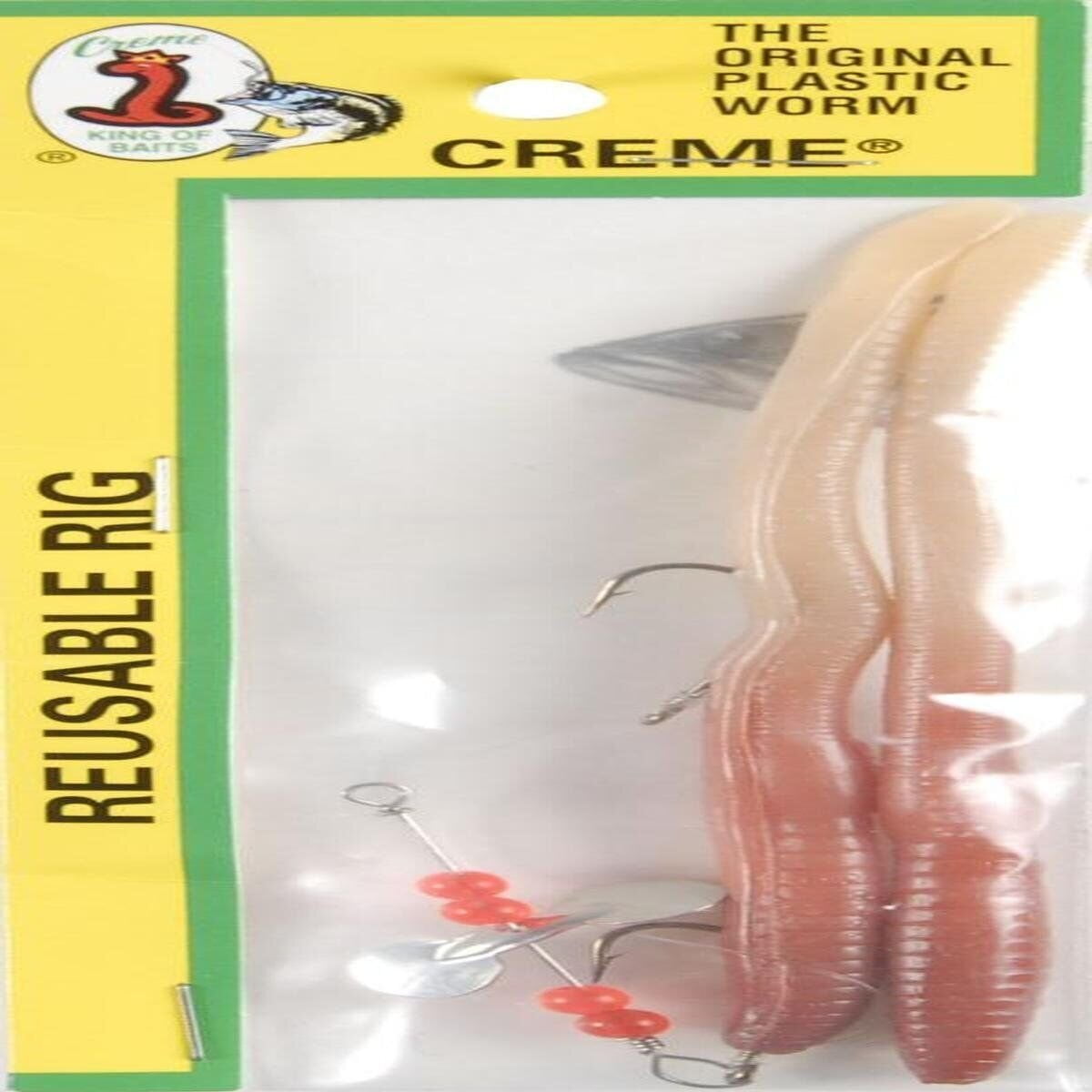 Creme 6" Scoundrel Worm Rig Lure, Live Color