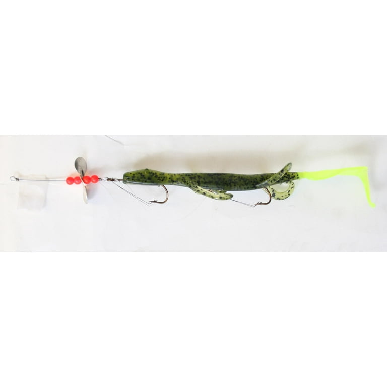 Creme 6L54-3 Pre-Rigged Lizard 6 Watermelon Chartreuse Tail