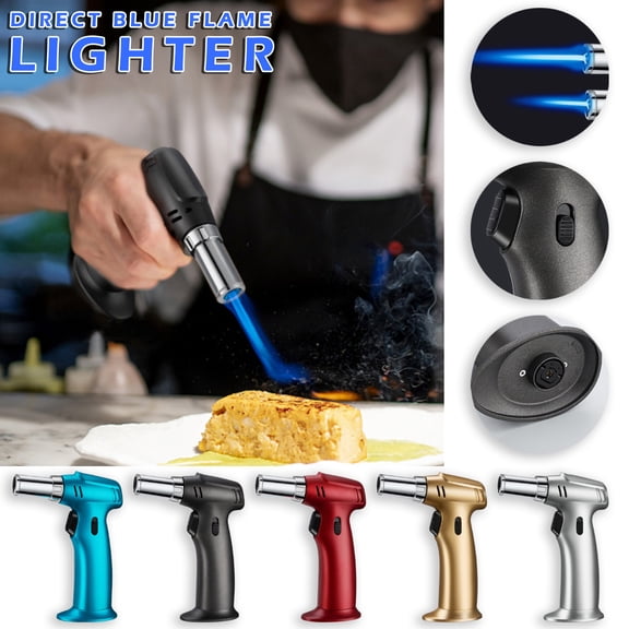 Creme Brulee Torch, Butane Torch Lighter, Refillable Blow Torch with Adjustable Flame, Safety Lock for Soldering, Kitchen, Welding, Butane Gas Not Included