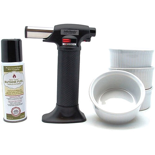 Creme Brulee Torch, Ramekins & Fuel Comb