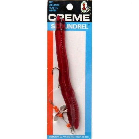 Creme Lure 136-1 Size 6" Scoundrel Plastic Worm Fishing Rig