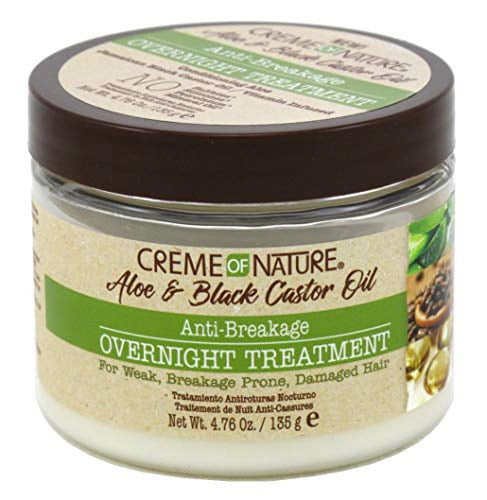 Creme Of Nature Aloe + Black Castor Oil Over Night Treatment, 4.7 oz, 2 Pack