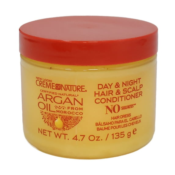 Creme Of Nature Argan Oil Day Night Hair Scalp Conditioner Hair Dress, 4.76 Oz., Pack of 2