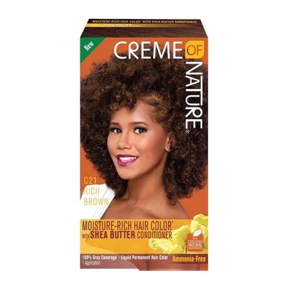 Creme of Nature Moisture Rich Hair Color with Shea Butter, C21 Rich Brown, 1 Ea, 6 Pack
