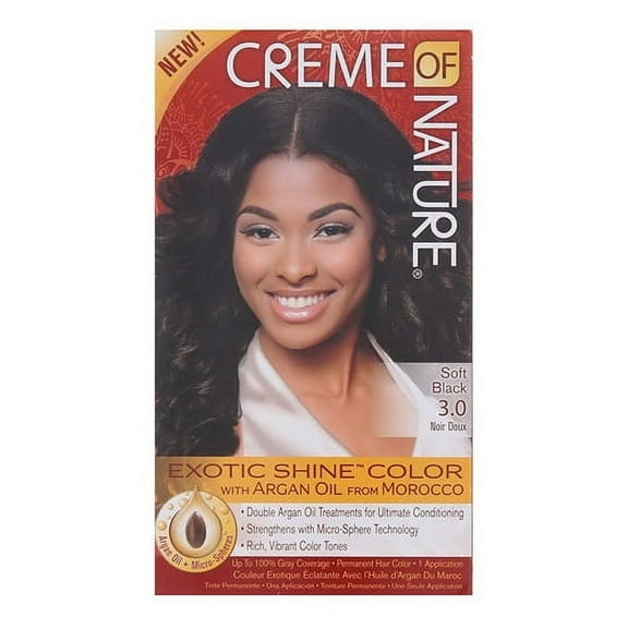 Creme Of Nature Exotic Shine Color Soft Black Noir Doux, 3 Oz , 6 Pack