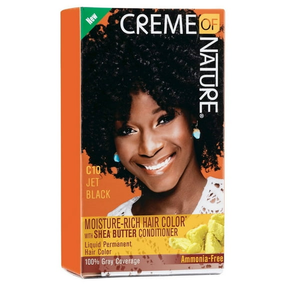 Creme Of Nature Liquid Hair Color Kit Jet Black,Pack of 2
