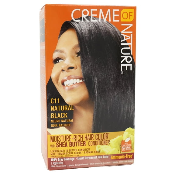 Creme Of Nature Liquid Hair Color Kit Natural Black, Pack of 2