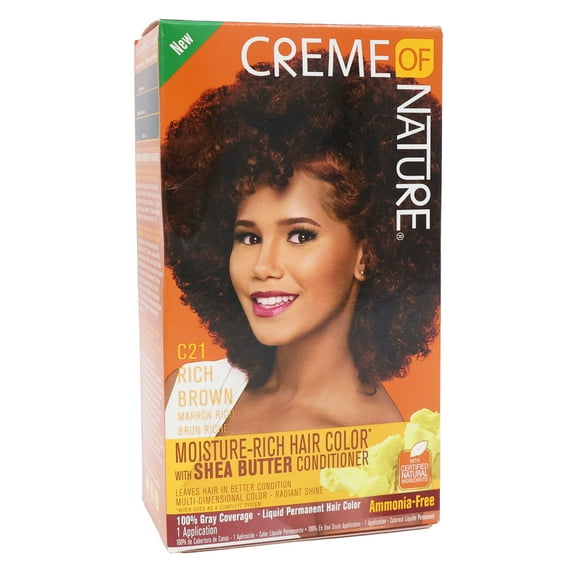 Creme Of Nature Moisture Rich Hair Color C21 Rich Brown Kit, Pack of 2
