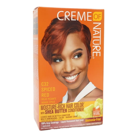 Creme Of Nature Moisture Rich Hair Color C32 Spiced Red Kit, Pack of 2