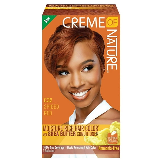 Creme Of Nature Moisture Rich Hair Color C32 Spiced Red Kit, Pack of 6