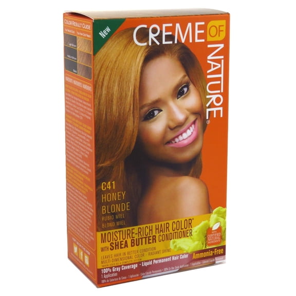 Creme Of Nature Moisture Rich Hair Color With Shea Butter Conditioner C41 Honey Blonde, 1 Ea, 3 Pack