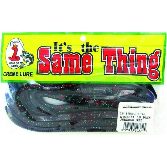 Creme Lure 6.5" Same Thing Shmmy Worm, Red, Pack of 10