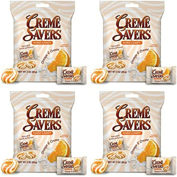Creme Savers | 4 Orange And Creme 3Oz Bags | The Original Classic Creme Savers Featuring The Taste Of Fresh Oranges And Cream