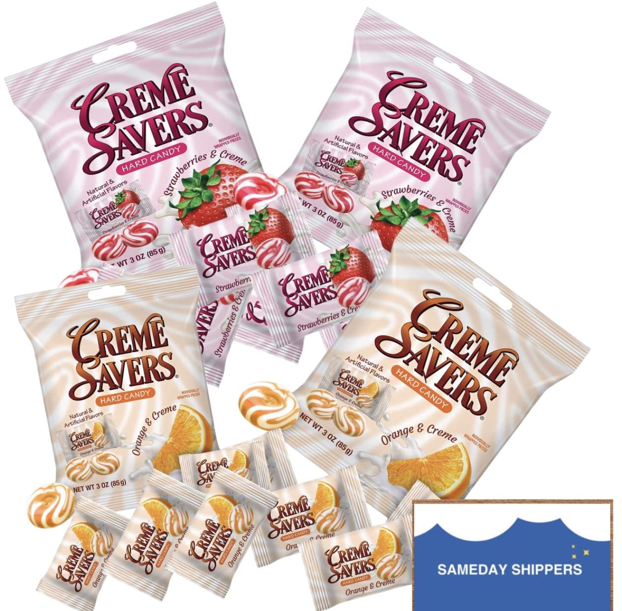 Creme Savers Classic Original Individally Wrapped, Strawberries And