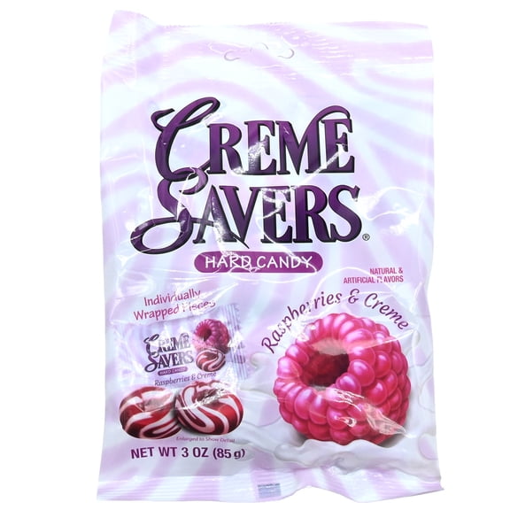 Creme Savers Hard Candy Raspberries and Creme, 3 oz Bag