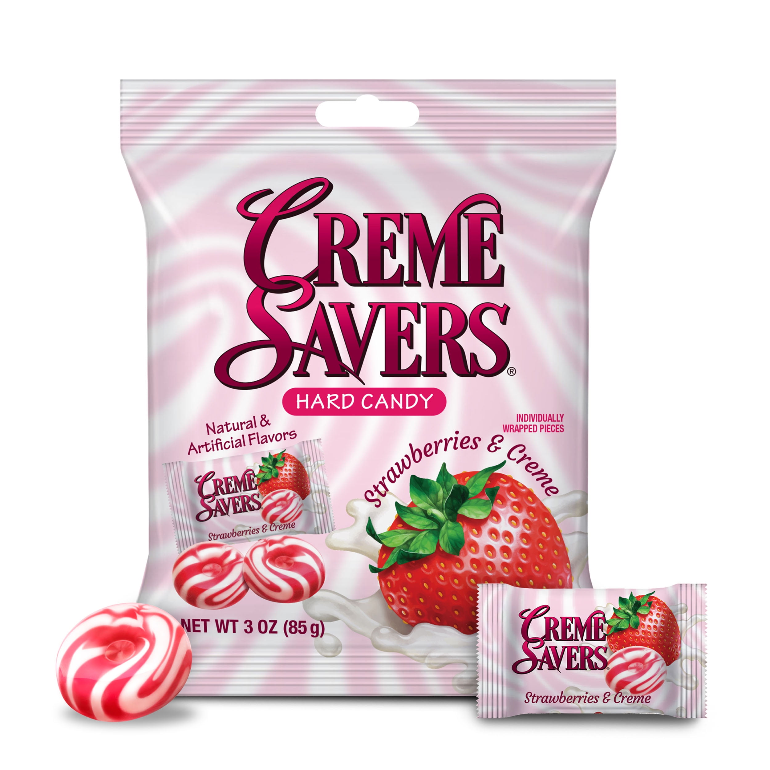 Creme Savers Strawberries and Creme Hard Candy, 3oz