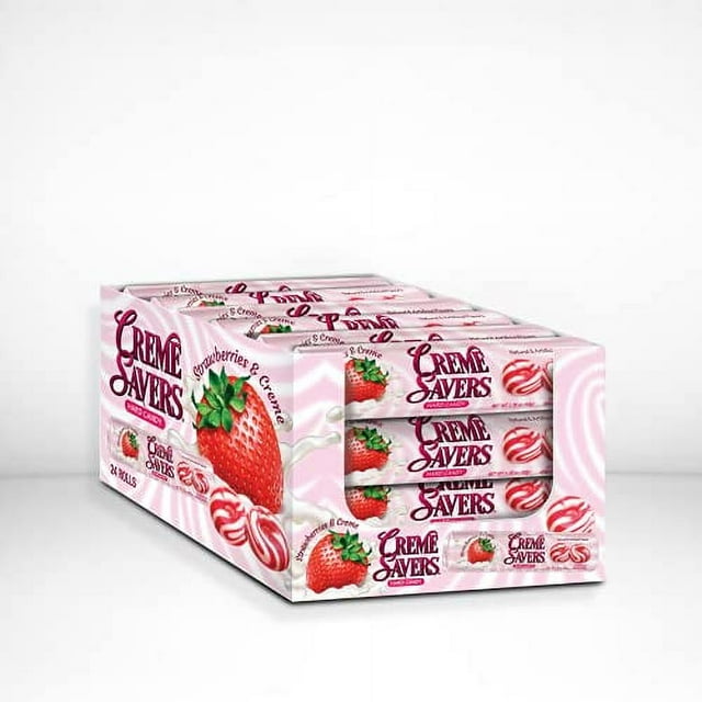 CREME SAVERS Strawberries and Creme Hard Candy, 24 Count, 0.11 Pounds